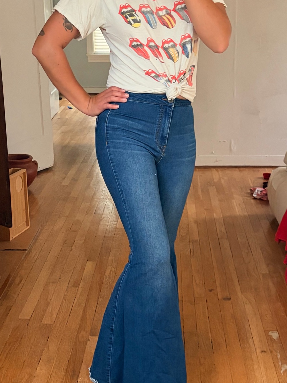 Just Float On Flare Bell Bottom Free People Jeans Sz 27